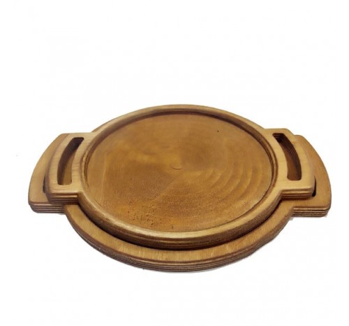 سینی مدل  چوبی دسته طلایی